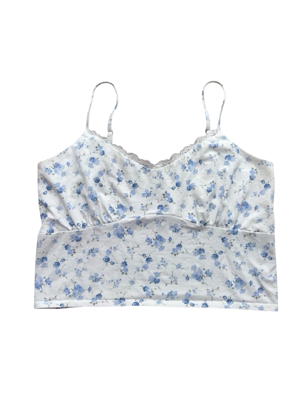 🦋Hollister White / Blue Floral Crop Cami Size XL🦋